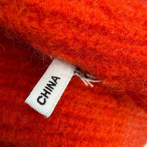 GANNI Scarf Multicolor Colorblock Ribbed Knit Wool Blend Oversize Winter - Picture 4 of 4